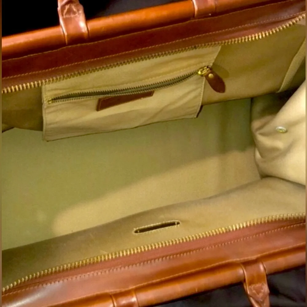 RALPH LAUREN Tall Tartan Plaid Brown Boston Weekend Travel Duffle Doctor Bag